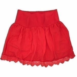 Lovers + Friends Life’s A Beach Strapless Bustier Style Lace Hem Blouse